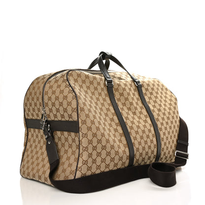 Gucci Monogram Dollar Calfskin Large Boston Duffle Bag Beige Ebony Testa di Moro Marrone Scuro 3 of 7