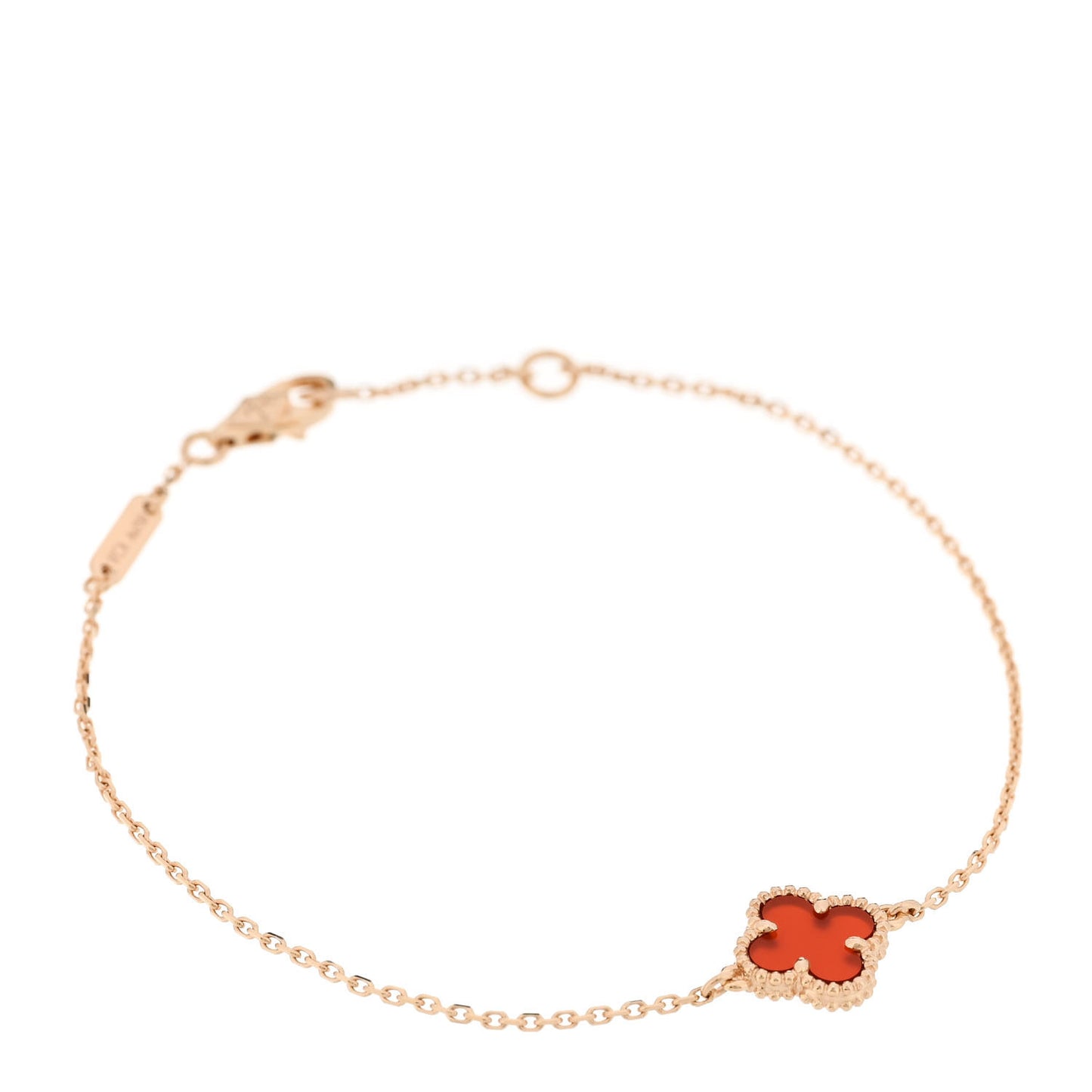18K Rose Gold Carnelian Sweet Alhambra Bracelet