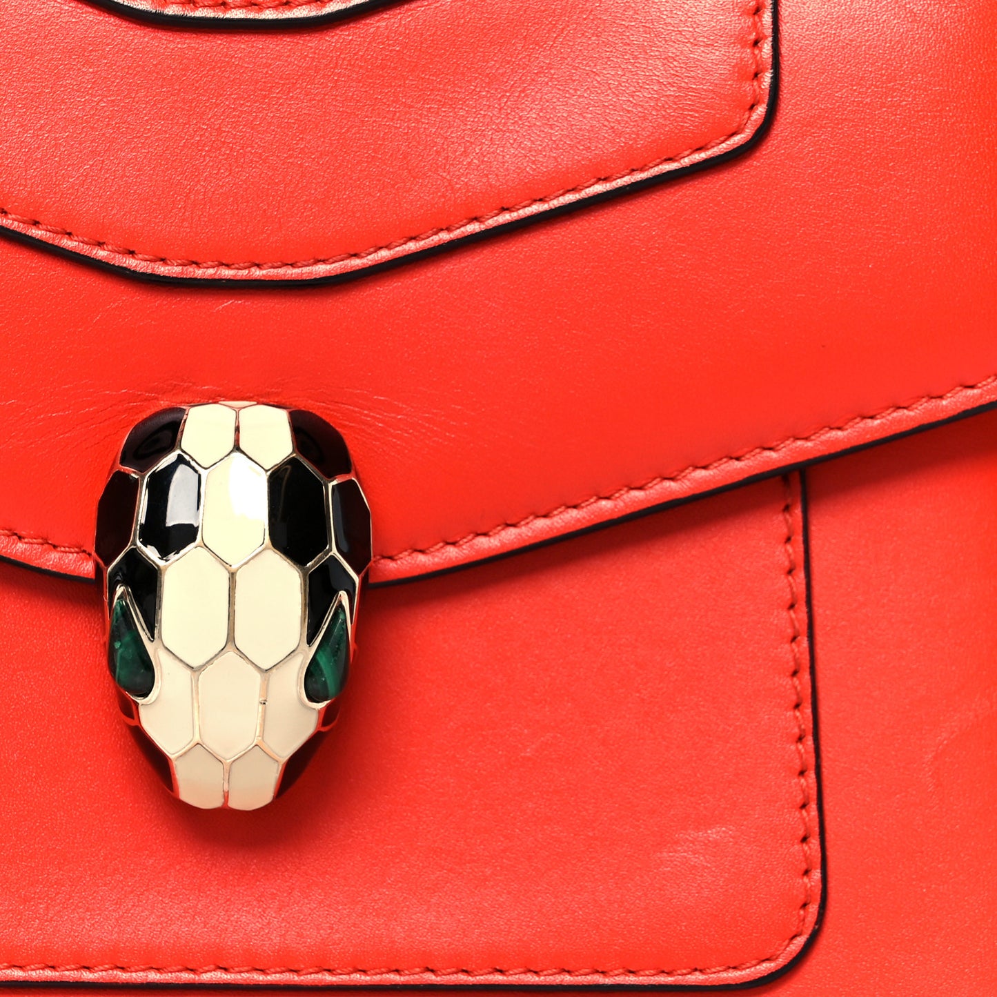 Calfskin Serpenti Forever Top Handle Red