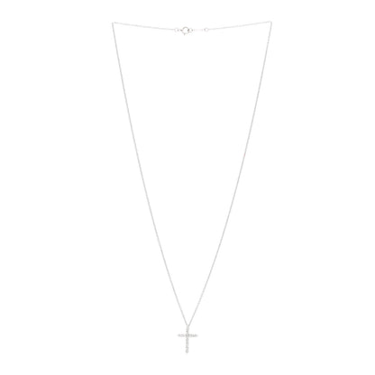 Tiffany Platinum Diamond Small Cross Pendant Necklace 3 of 6