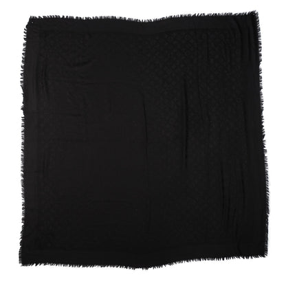 Louis Vuitton Silk Wool Monogram Shawl Black 3 of 5