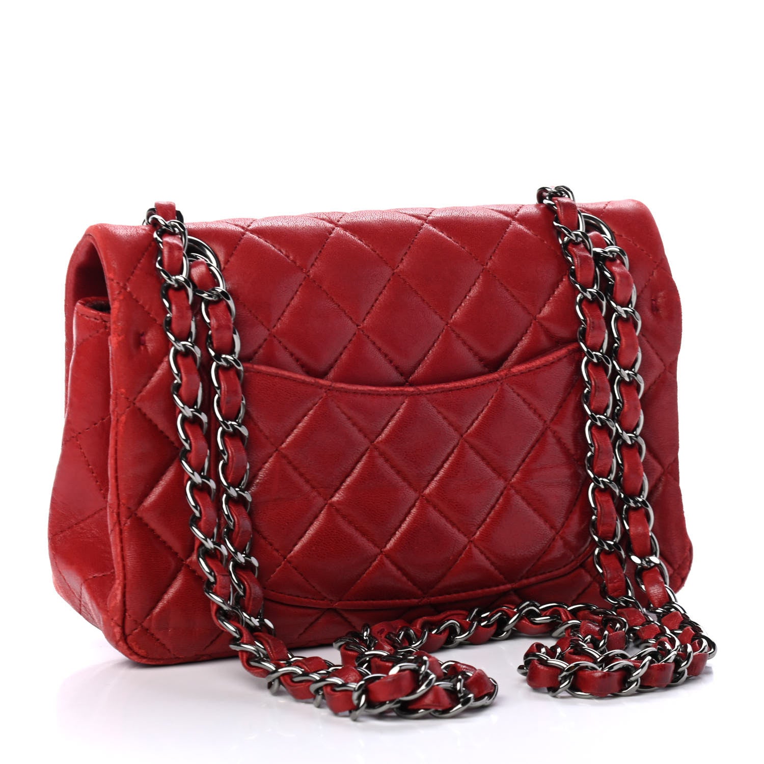 Chanel Lambskin Quilted Mini Rectangular Flap Red 2 of 4