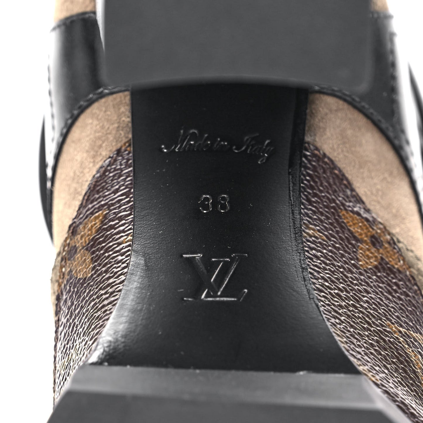 Suede Calfskin Monogram Star Trail Ankle Boots 38 Khaki