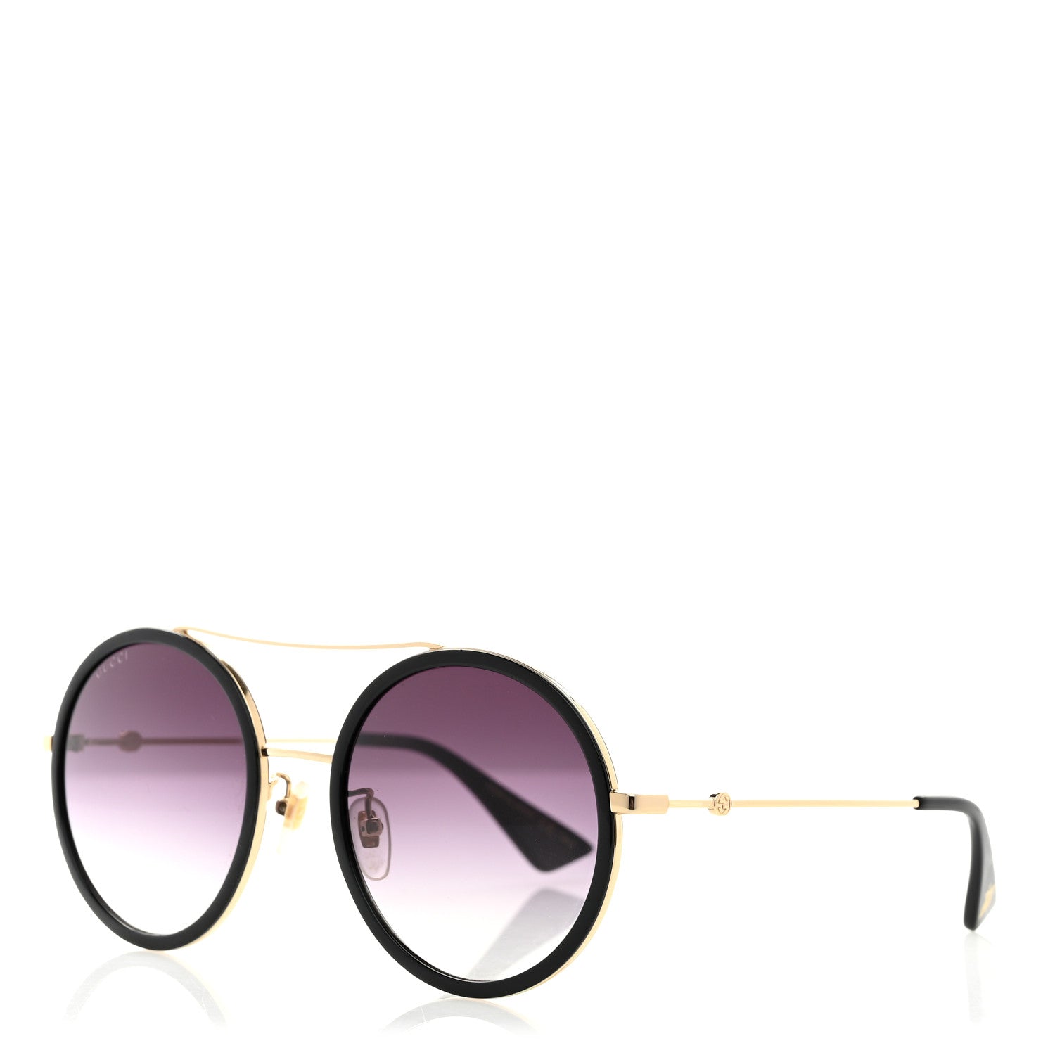 Gucci Metal Round Frame Sunglasses GG0061S Black 1 of 8