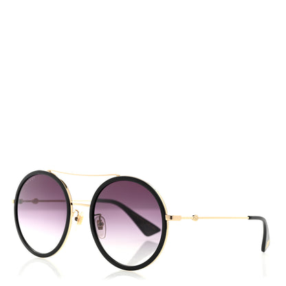 Gucci Metal Round Frame Sunglasses GG0061S Black 1 of 8