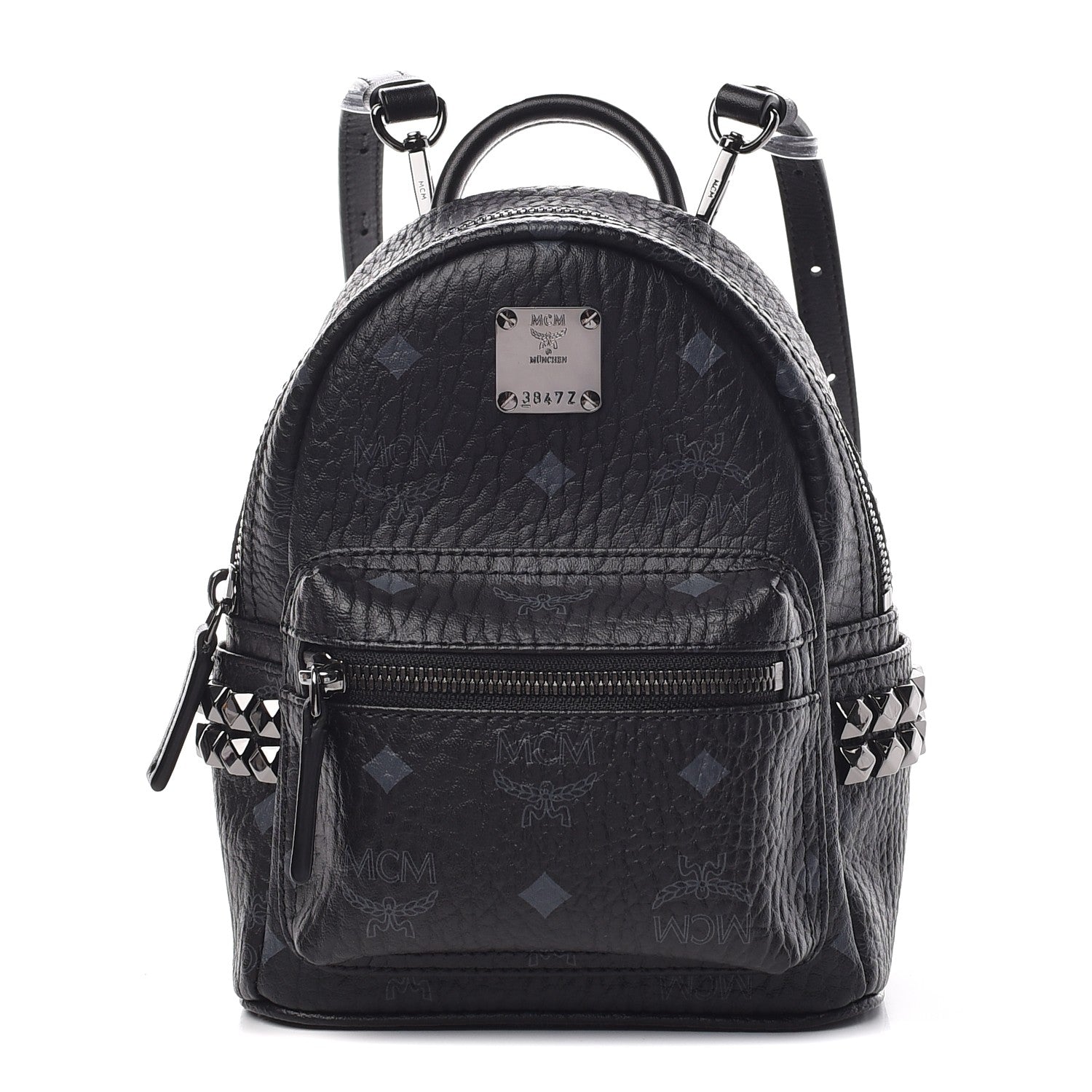 MCM Visetos Side Stud X-Mini Stark Bebe Boo Backpack Black 1 of 9