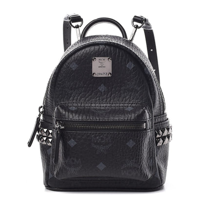 MCM Visetos Side Stud X-Mini Stark Bebe Boo Backpack Black 1 of 9