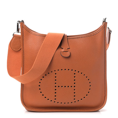 Hermes Taurillon Clemence Evelyne II PM Orange 1 of 4