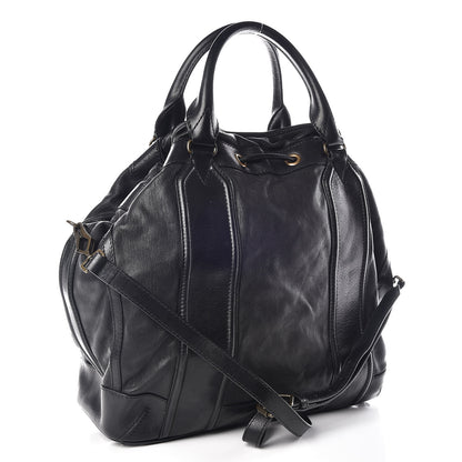 Burberry Grainy Calfskin Tassel Drawstring Shoulder Bag Black 4 of 19