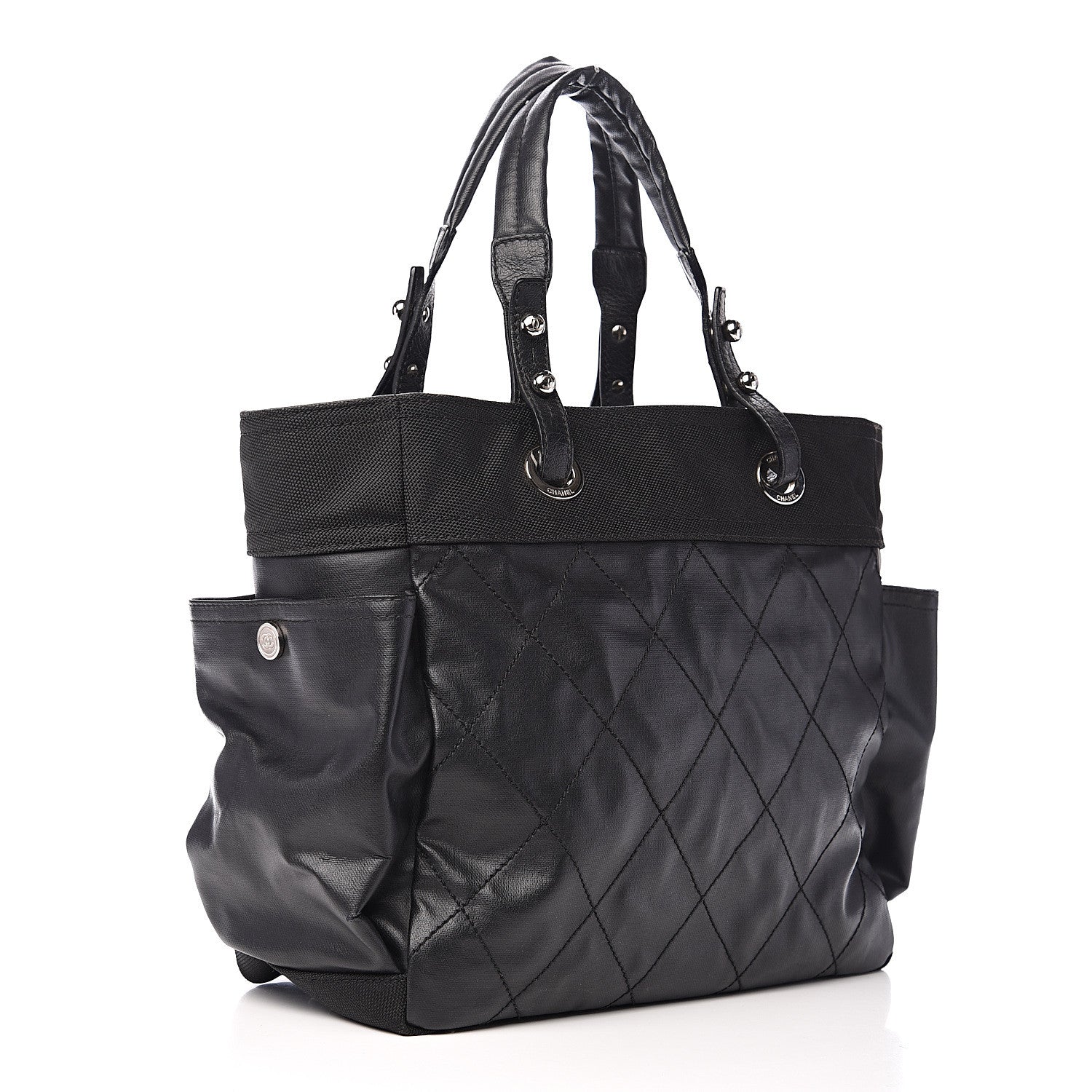 Chanel Coated Canvas Large Paris Biarritz Tote Black 2 of 13