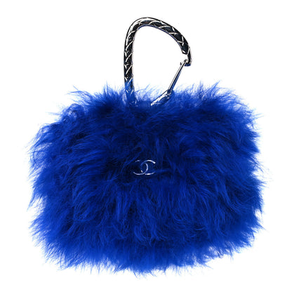 Chanel Shearling Lambskin CC Hook Card Holder Blue 1 of 11