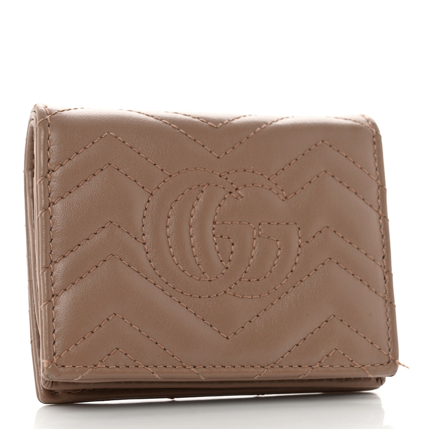 Calfskin Matelasse GG Marmont Card Case Porcelain Rose