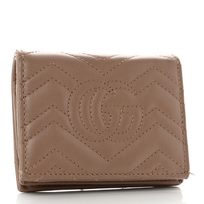 Gucci Calfskin Matelasse GG Marmont Card Case Porcelain Rose 3 of 10