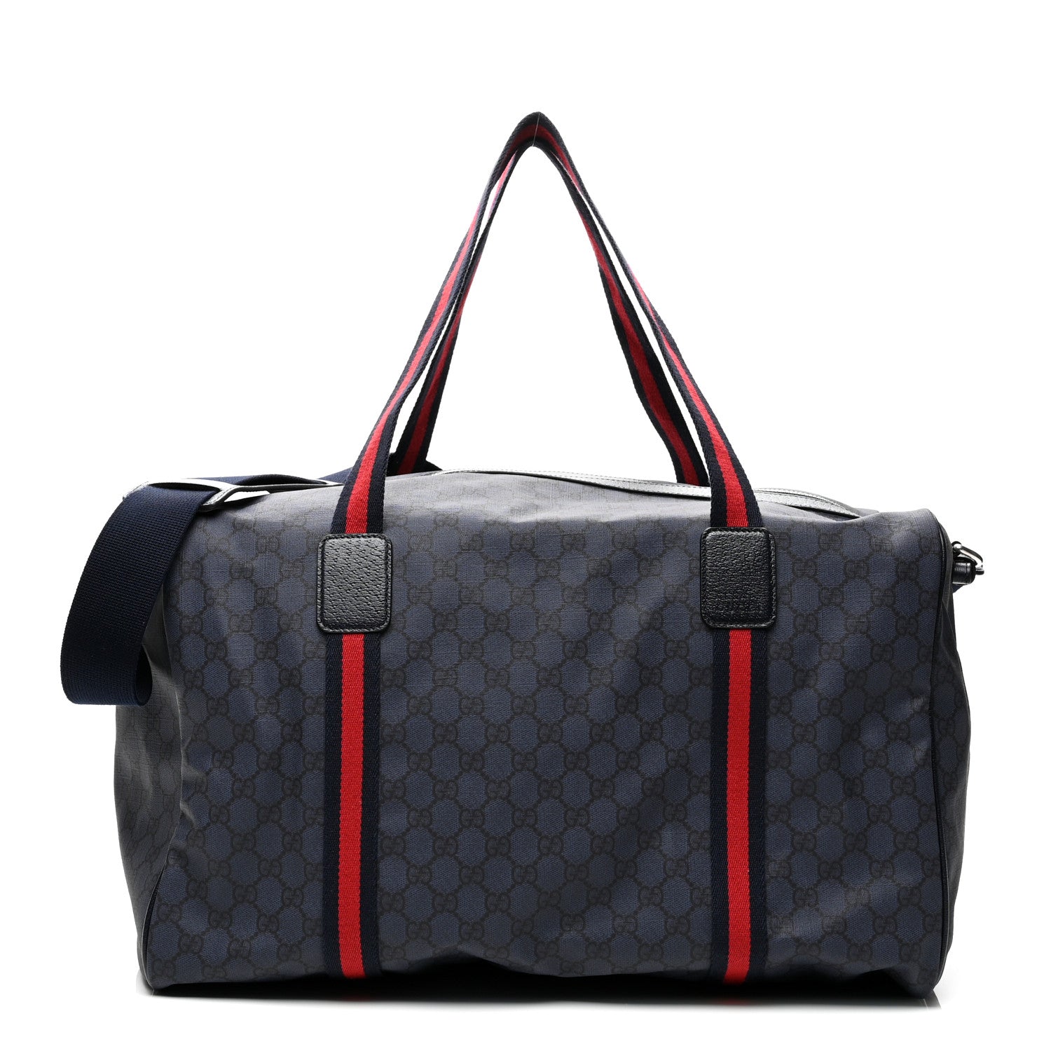Gucci GG Monogram Medium Web Duffle Bag Dark Blue 1 of 9
