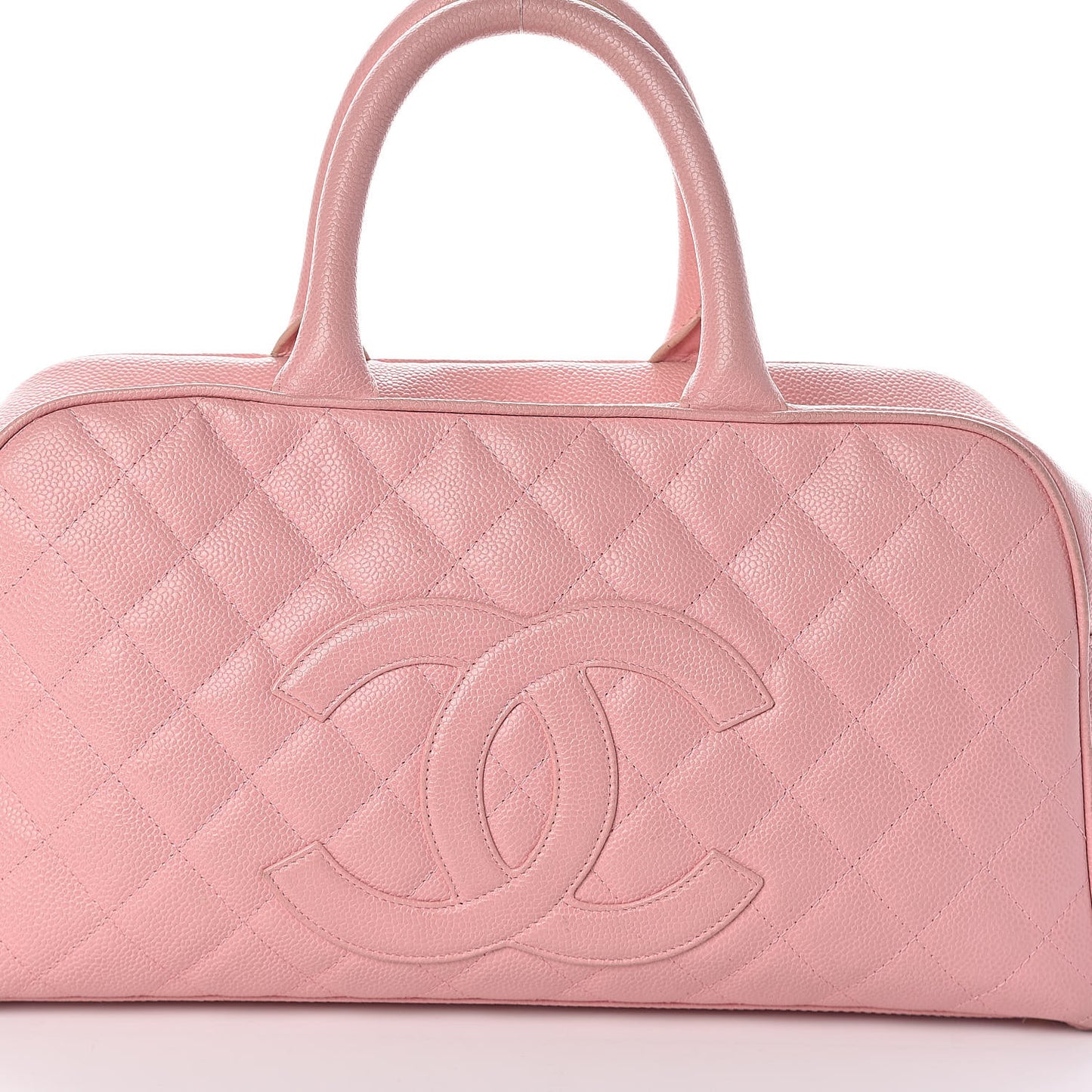 Caviar Quilted Large Bowler Pink