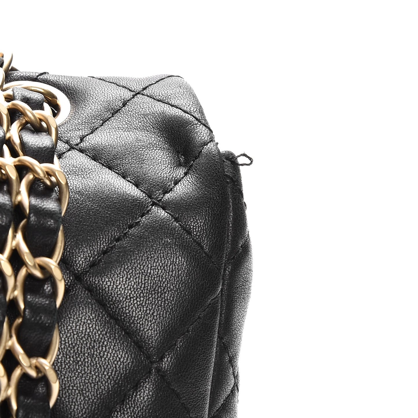 Lambskin Quilted Medium Precious Jewel Single Flap Black
