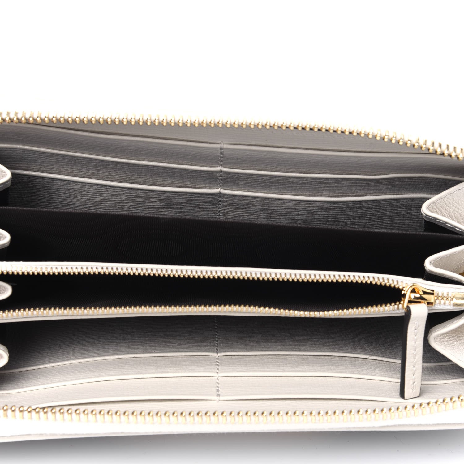 Gucci GG Supreme Monogram Azalea Calfskin Horsebit 1955 Zip Around Wallet Beige Ebony Mystic White 3 of 4