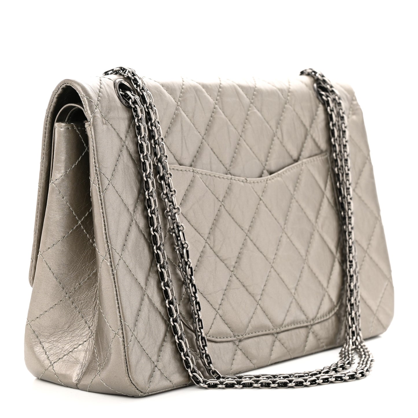 Metallic Aged Calfskin Quilted 2.55 Reissue 227 Flap Light Gold