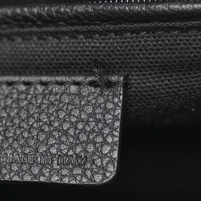 Alexander McQueen Pebbled Calfskin Small Skull Padlock Zip Around Tote Black 8 of 14