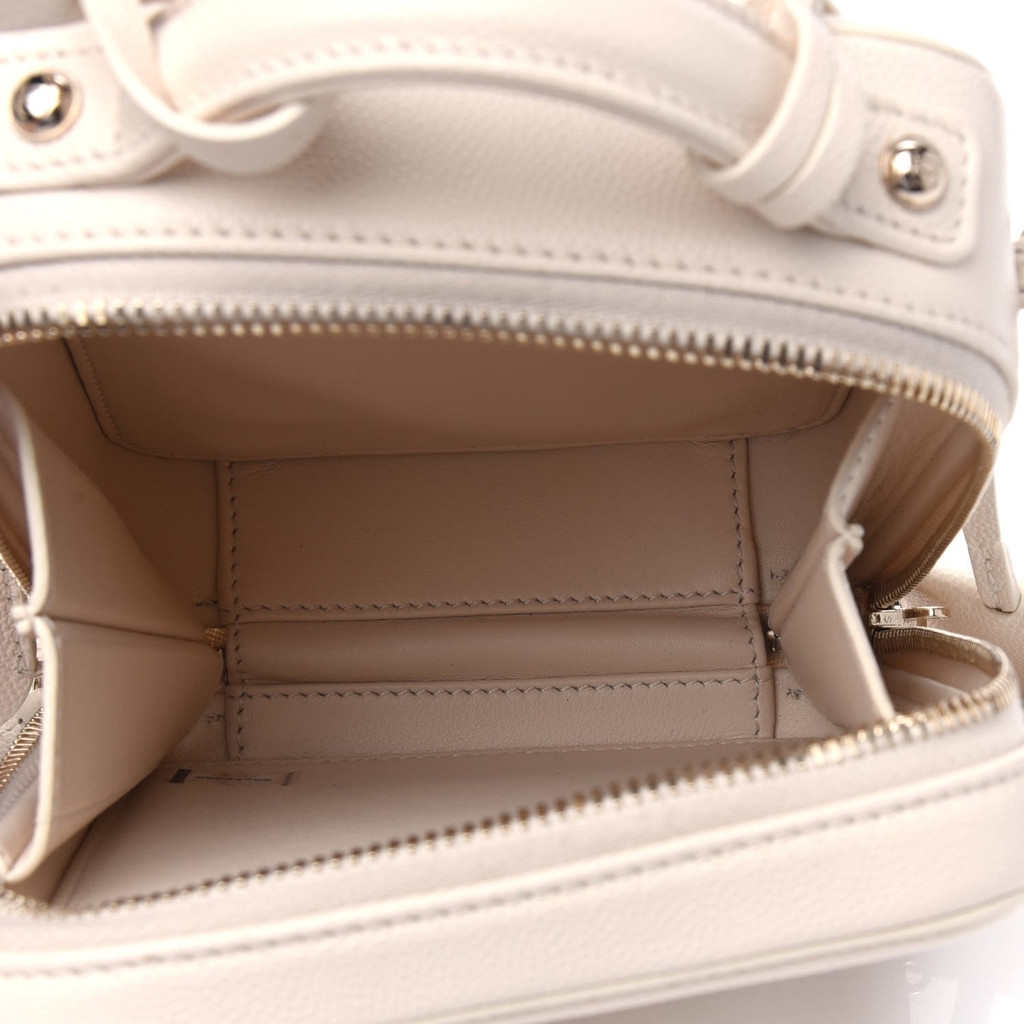 Caviar Quilted CC North South Filigree Vanity Case Light Beige