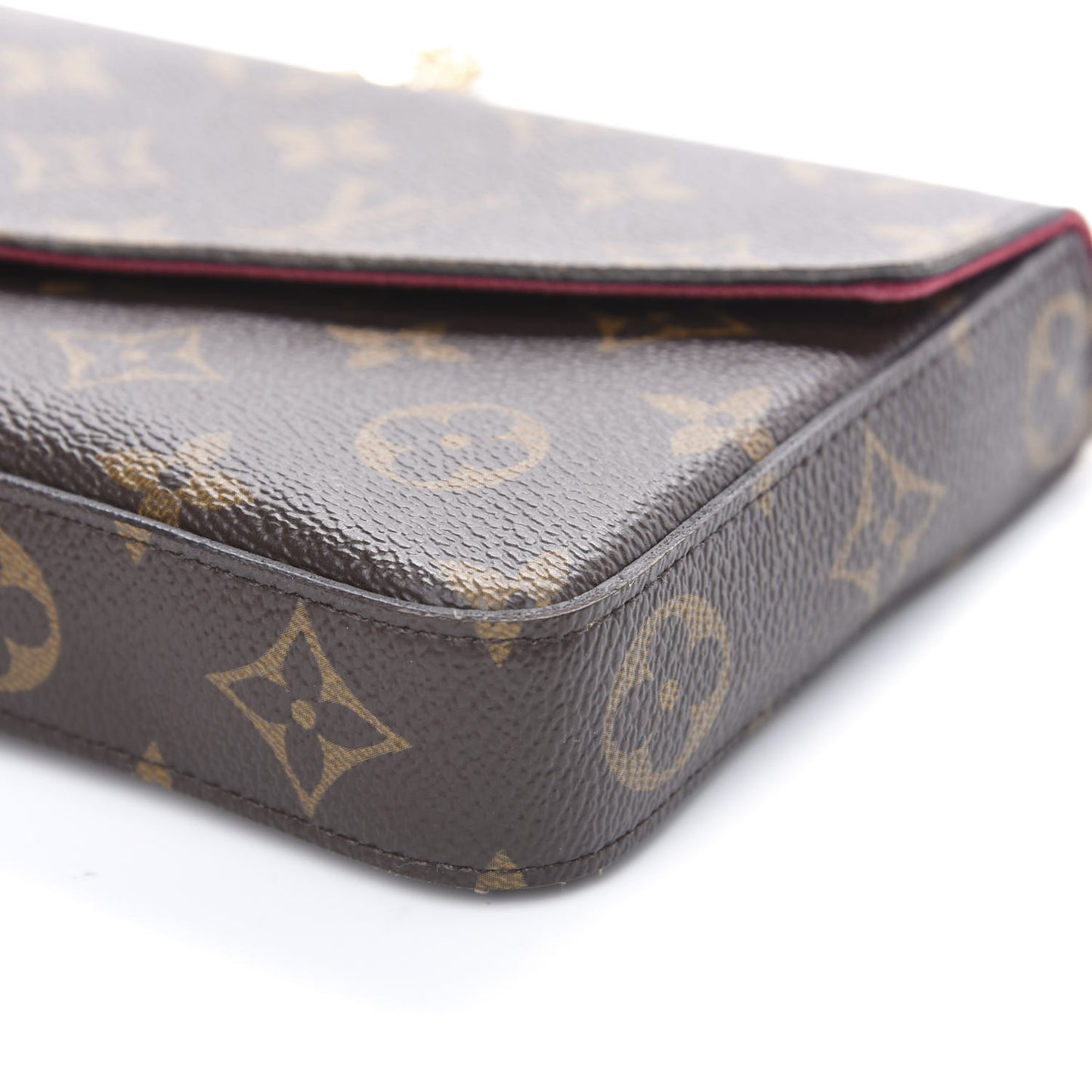 Monogram Pochette Felicie Chain Wallet Fuchsia
