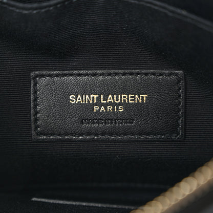 Saint Laurent Grain De Poudre Chevron Monogram Bill Pouch Black 6 of 8