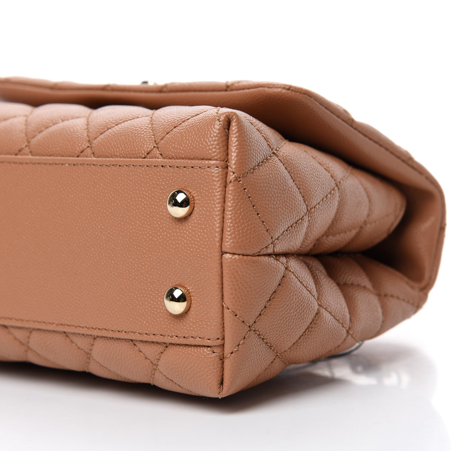 Chanel Caviar Quilted Lizard Embossed Mini Coco Handle Flap Brown 7 of 11