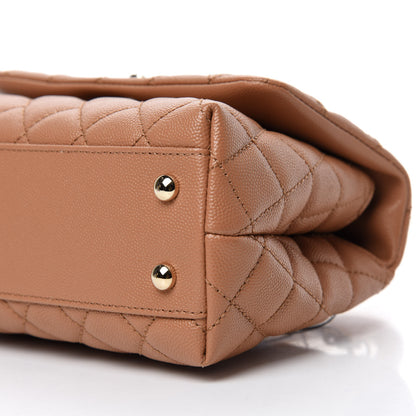Chanel Caviar Quilted Lizard Embossed Mini Coco Handle Flap Brown 7 of 11