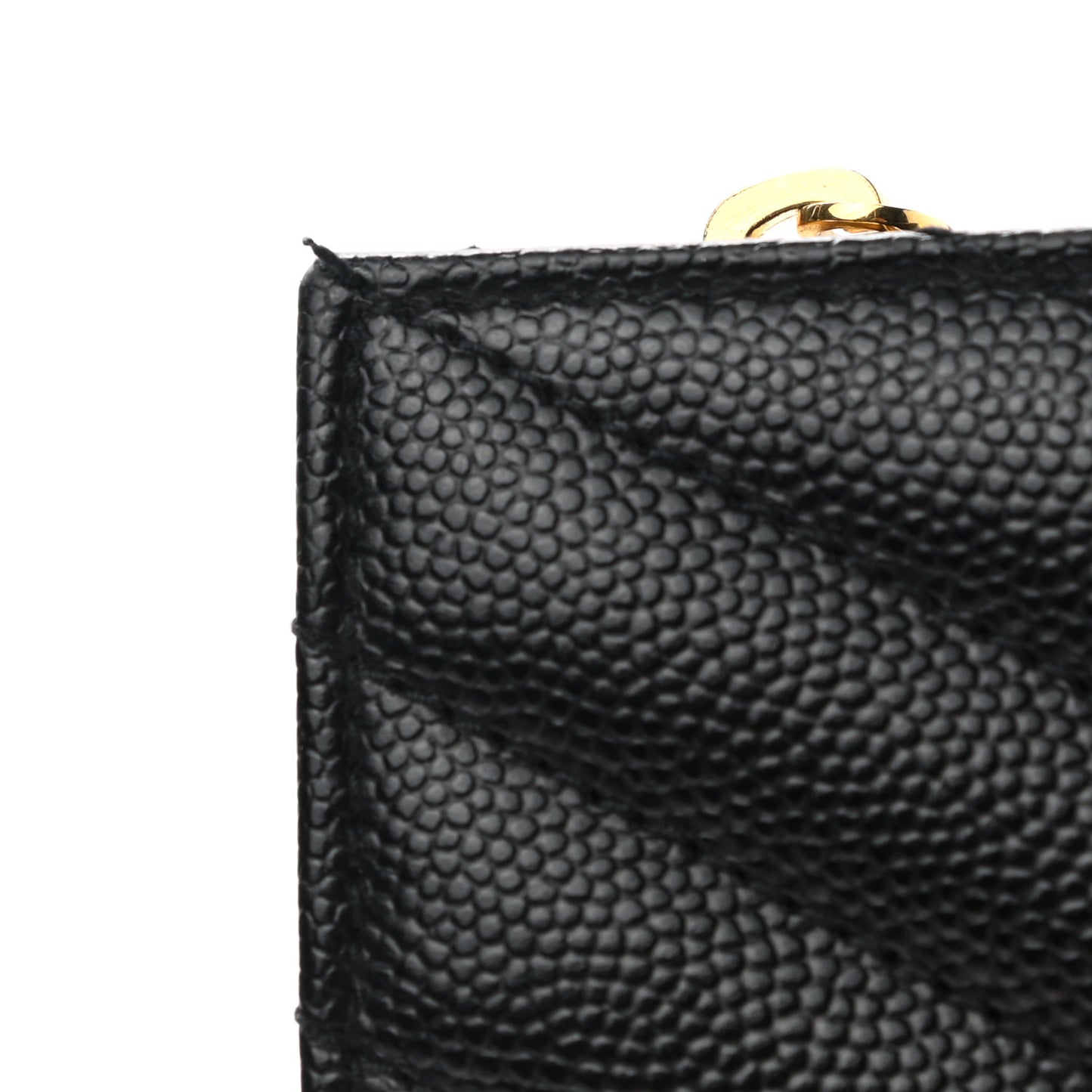 Grain De Poudre Matelasse Chevron Monogram Zipped Two-Part Wallet Black