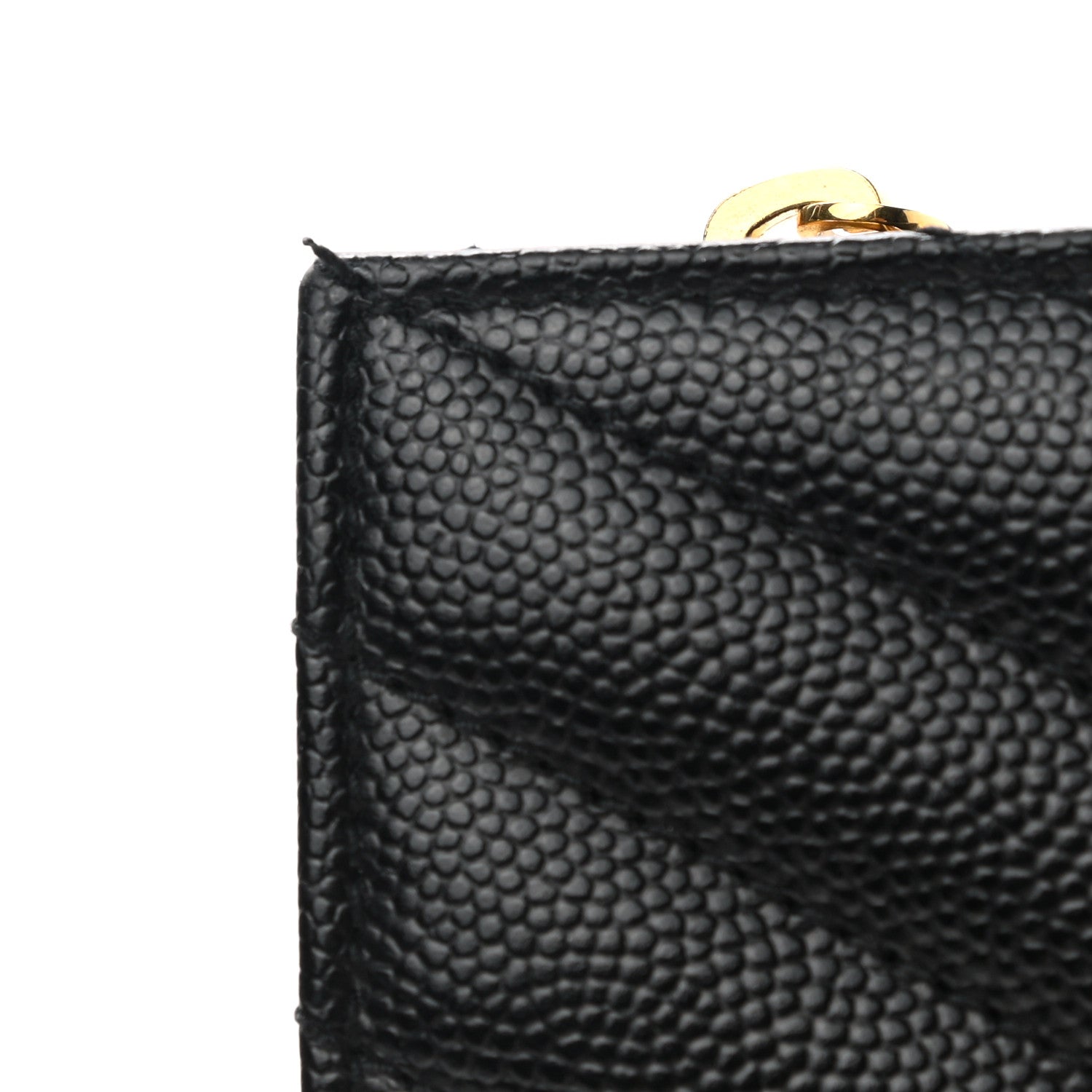 Saint Laurent Grain De Poudre Matelasse Chevron Monogram Zipped Two-Part Wallet Black 7 of 7