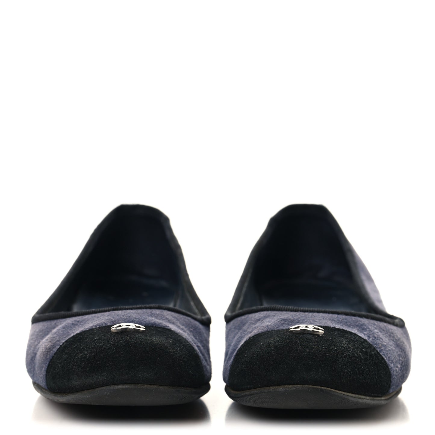 Suede Cap Toe CC Ballerina Flats 38.5 Blue Black