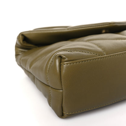 Saint Laurent Lambskin Quilted Toy Loulou Puffer Monogram Chain Satchel Hazel Green 7 of 9