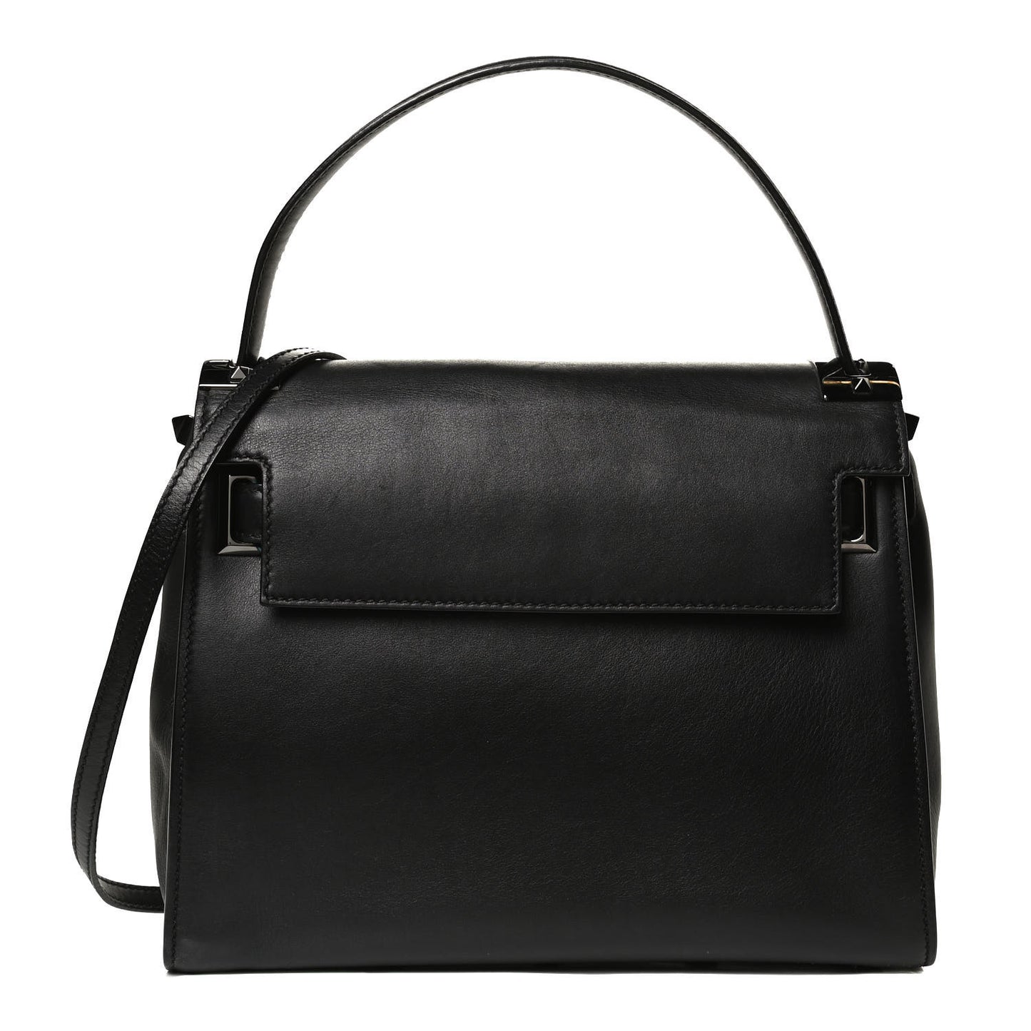 Calfskin Medium My Rockstud Frame Bag Black