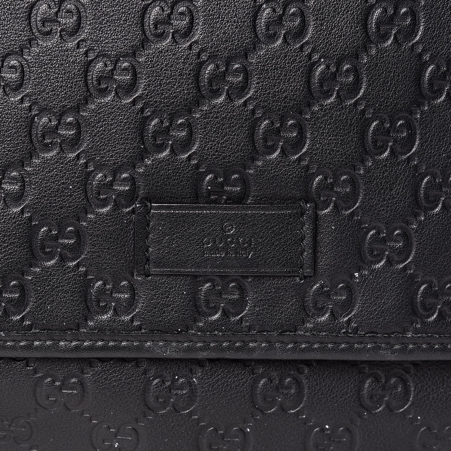 Gucci Guccissima Medium Flap Messenger Bag Black 9 of 12