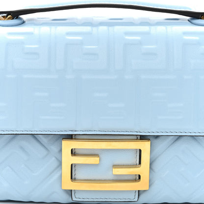 Fendi Nappa Small FF Embossed Midi Chain Baguette Azzurro Baby 7 of 9