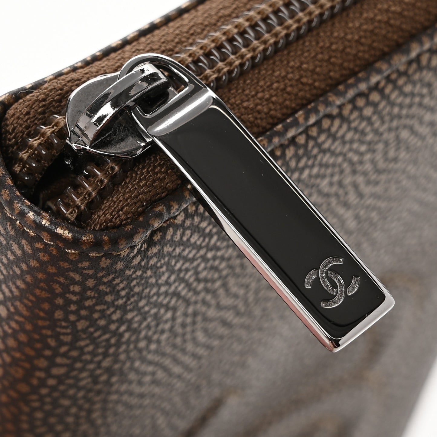 Metallic Caviar Large Timeless CC Zip Around Wallet Bronze