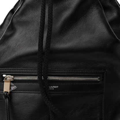 Saint Laurent Smooth Calfskin City Sailor Drawstring Backpack Black 8 of 11