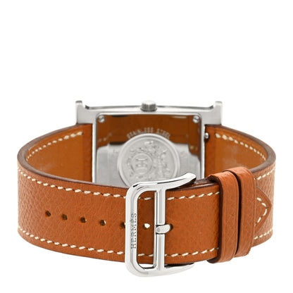 Hermes Stainless Steel Epsom 26mm Heure H Hour Quartz Watch Gold 3 of 4