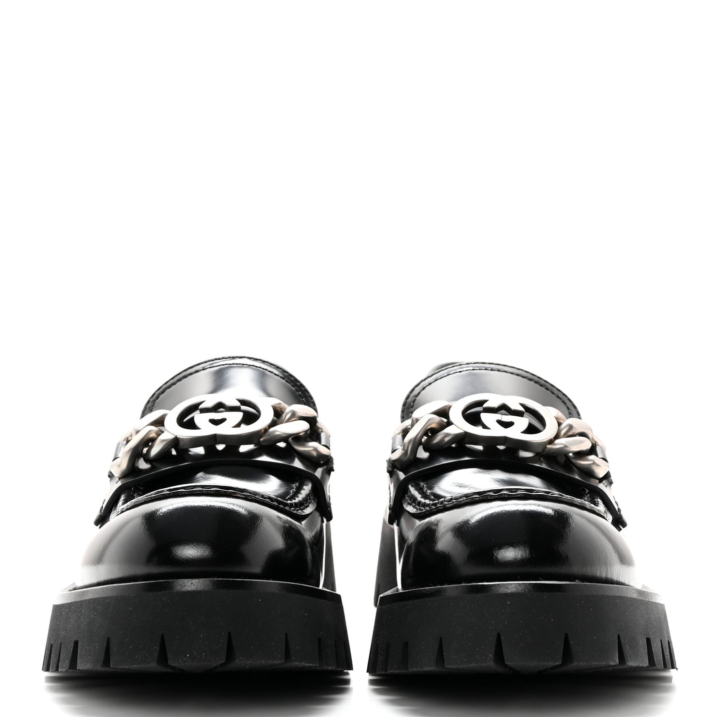 Cordovan Lux Womens Jeanne Platform Lug Sole 30/45mm Loafers 39 Black