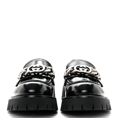 Gucci Cordovan Lux Womens Jeanne Platform Lug Sole 30/45mm Loafers 39 Black 2 of 12
