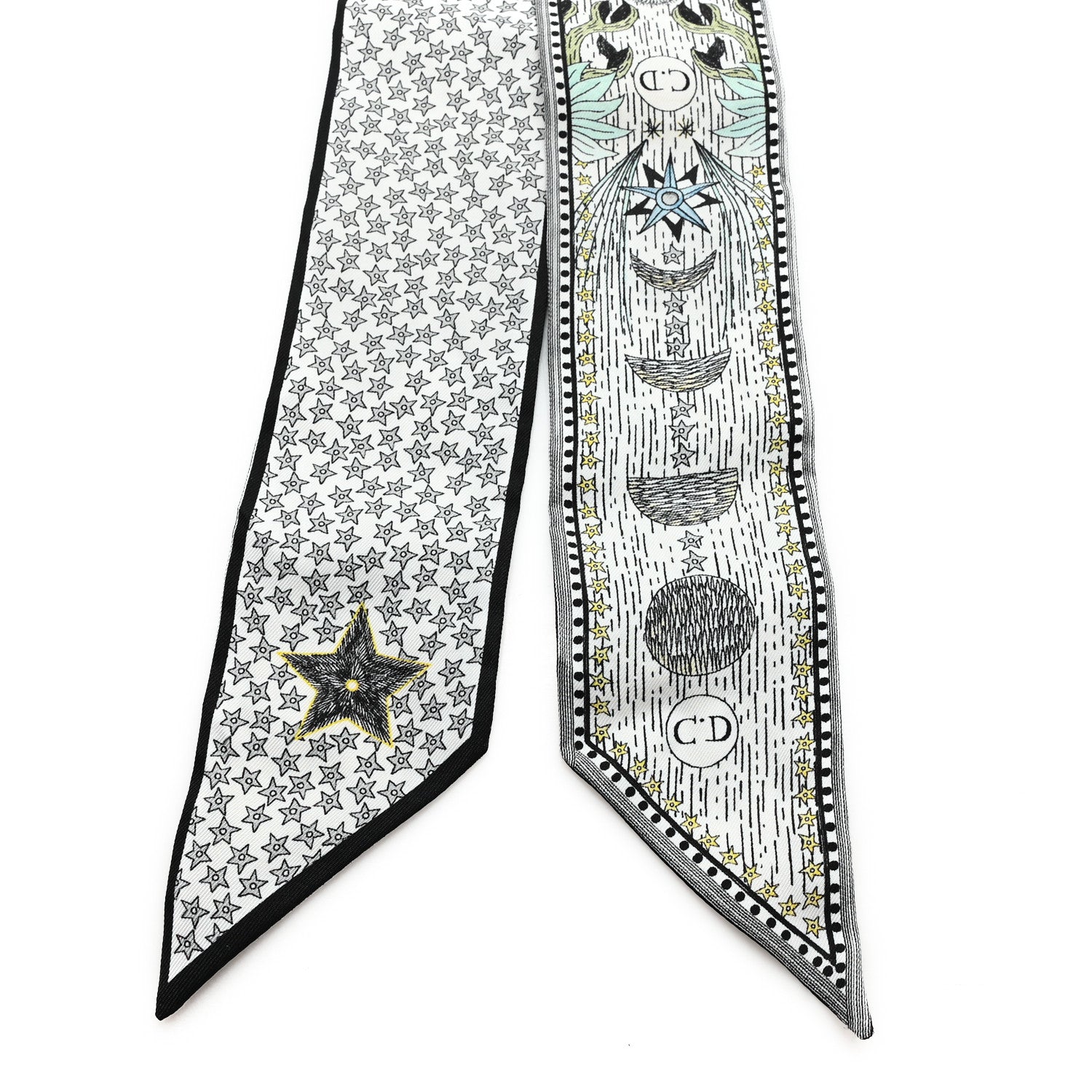 Christian Dior Silk La Luna Mitzah Scarf White Multicolor 2 of 3