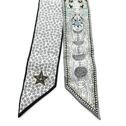 Christian Dior Silk La Luna Mitzah Scarf White Multicolor 2 of 3