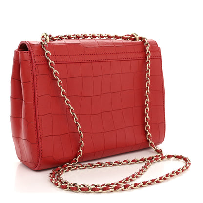 Mulberry Nappa Crocodile Embossed Small Lily Flap Red 3 of 11