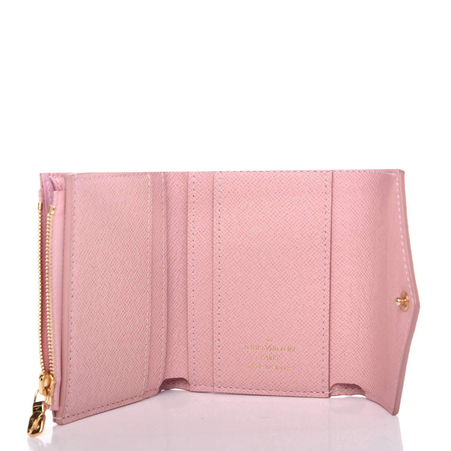 Louis Vuitton Damier Azur Studded Zoe Wallet Rose Ballerine 5 of 7
