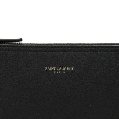 Saint Laurent Calfskin North-South Shopping Tote Pouch Black 6 of 7