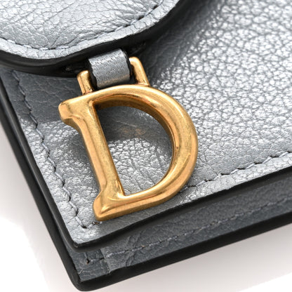 Christian Dior Goatskin Saddle Card Holder Sky Blue 8 of 9