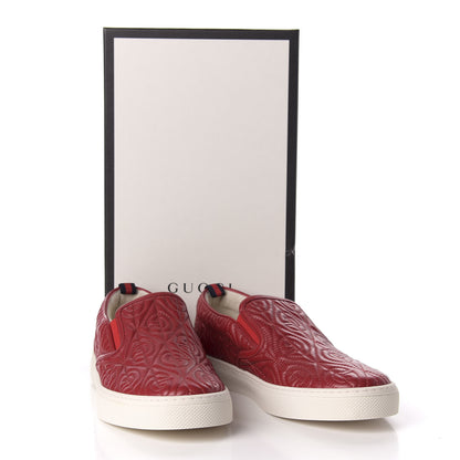 Gucci Nappa Web G Rhombus Quilted Mens Slip On Sneakers 9 Hibiscus Red Rosso 10 of 10