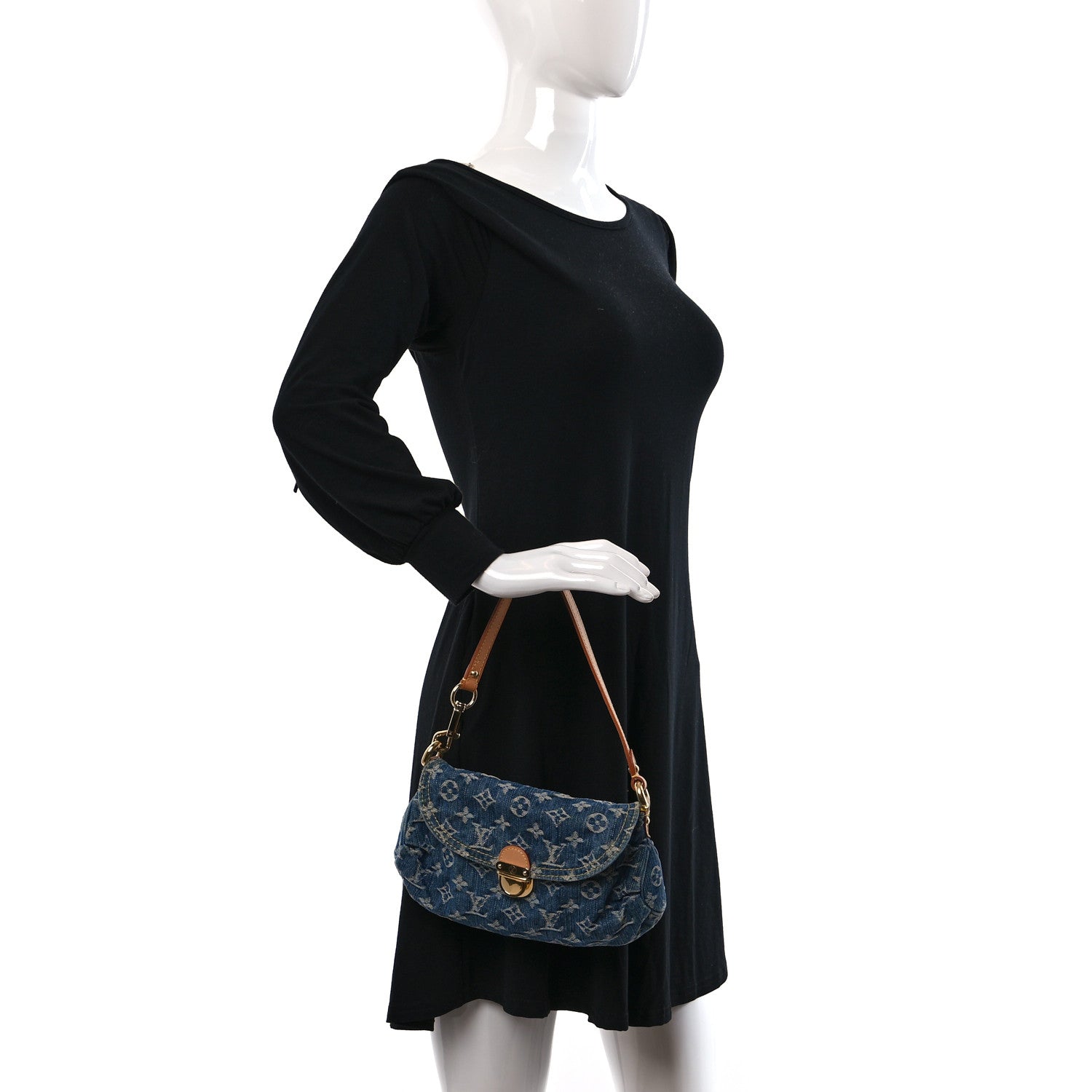 Louis Vuitton Monogram Denim Mini Pleaty Blue 2 of 9