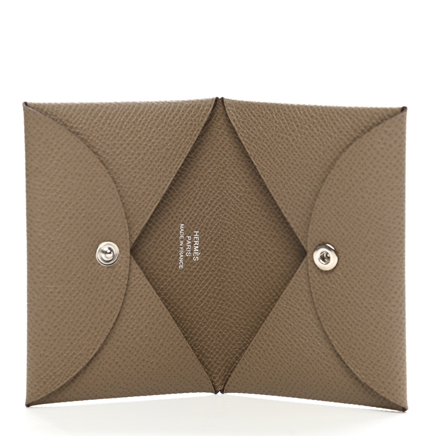 Hermes Epsom Calvi Card Case Etoupe 5 of 8