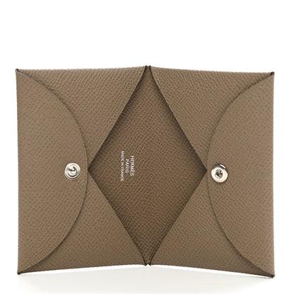 Hermes Epsom Calvi Card Case Etoupe 5 of 8